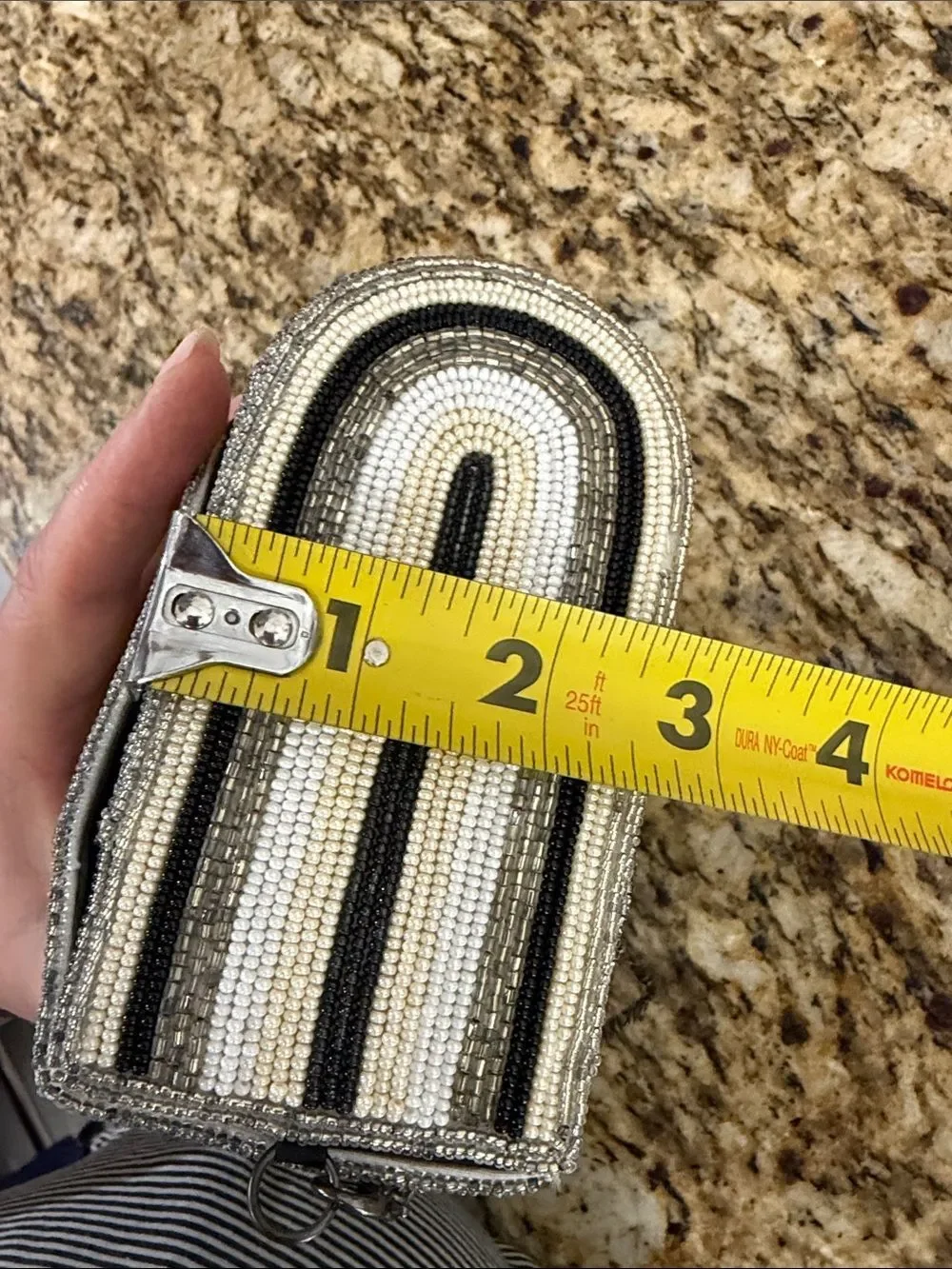 Art Deco Beaded Sequin Clutch Crossbody Bag Black Ivory Silver Geometric Chic